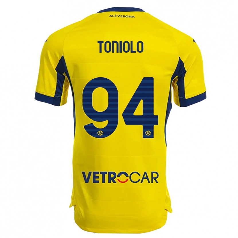 Danxen Barn Giacomo Toniolo #94 Gul Marineblå Bortetrøye Drakt Trøye 2025/26 Skjorter T-Skjorte