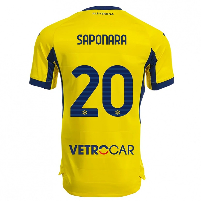 Danxen Barn Riccardo Saponara #20 Gul Marineblå Bortetrøye Drakt Trøye 2025/26 Skjorter T-Skjorte