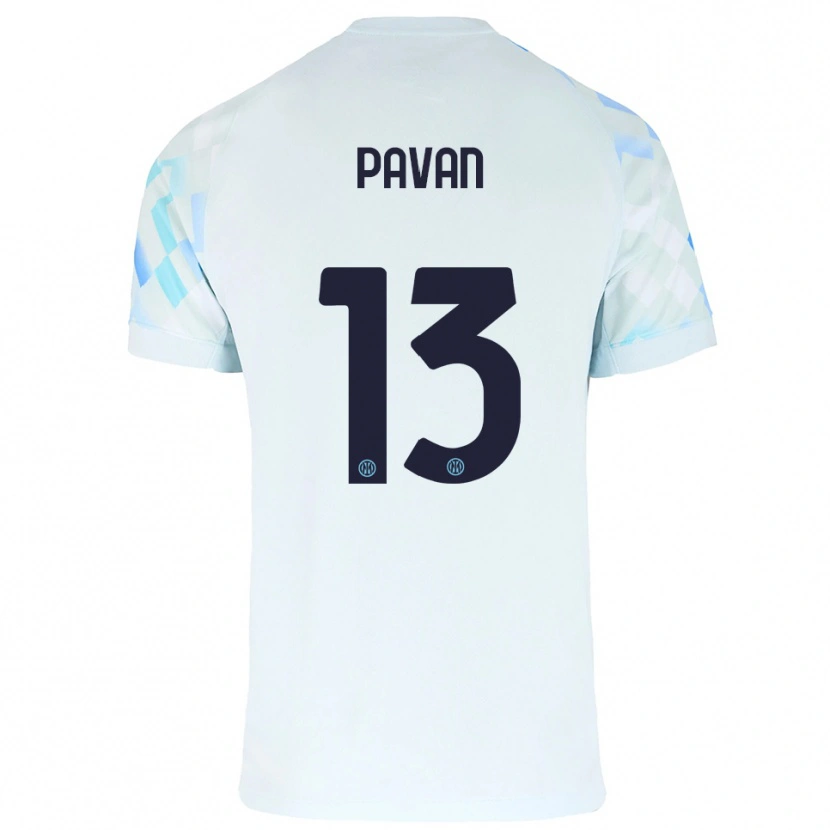 Danxen Barn Federico Pavan #13 Hvit Blå Bortetrøye Drakt Trøye 2025/26 Skjorter T-Skjorte