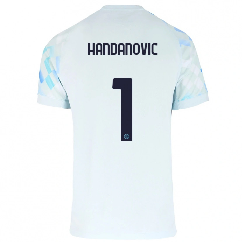 Danxen Barn Samir Handanovic #1 Hvit Blå Bortetrøye Drakt Trøye 2025/26 Skjorter T-Skjorte