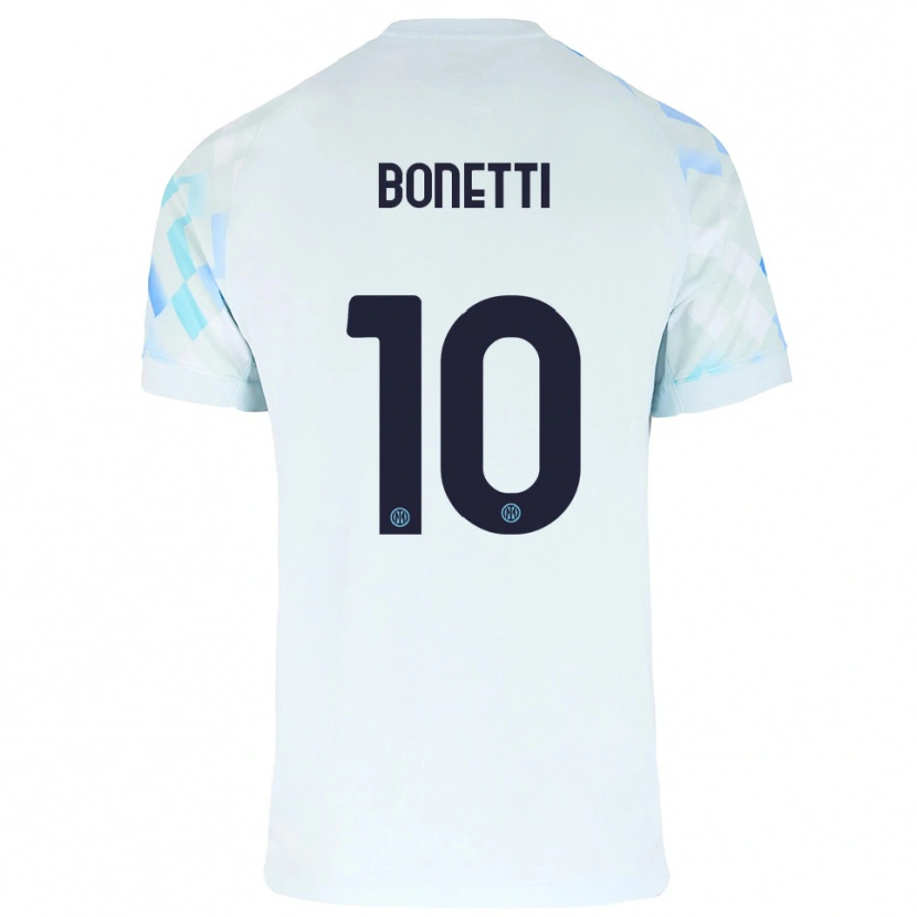 Danxen Barn Tatiana Bonetti #10 Hvit Blå Bortetrøye Drakt Trøye 2025/26 Skjorter T-Skjorte