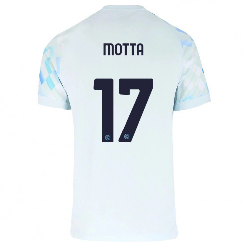 Danxen Barn Matteo Motta #17 Hvit Blå Bortetrøye Drakt Trøye 2025/26 Skjorter T-Skjorte