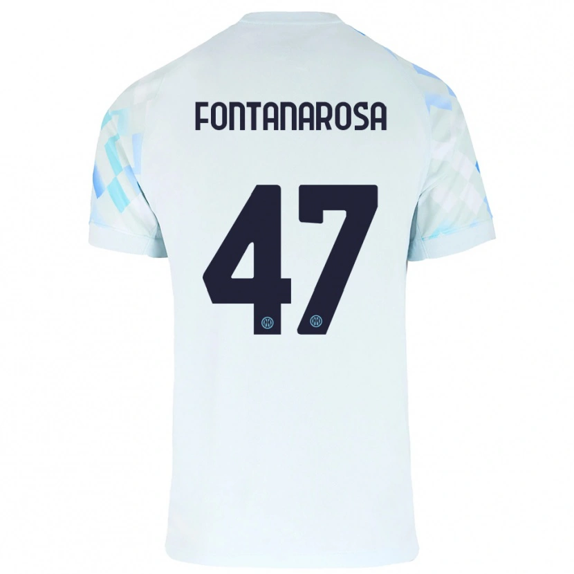 Danxen Barn Alessandro Fontanarosa #47 Hvit Blå Bortetrøye Drakt Trøye 2025/26 Skjorter T-Skjorte
