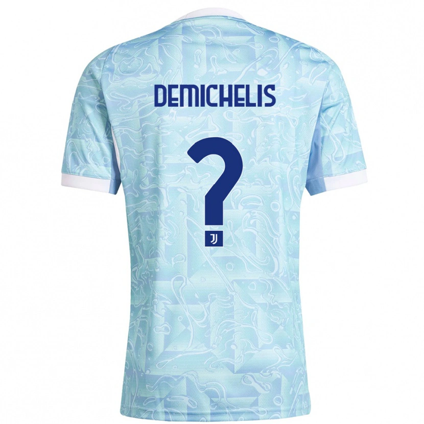 Danxen Barn Emanuele Demichelis #0 Lyseblå Gul Bortetrøye Drakt Trøye 2025/26 Skjorter T-Skjorte