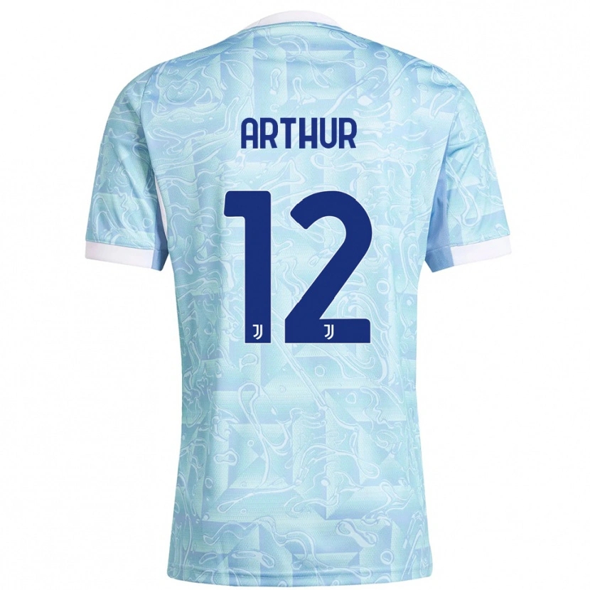 Danxen Barn Arthur Melo #12 Lyseblå Gul Bortetrøye Drakt Trøye 2025/26 Skjorter T-Skjorte