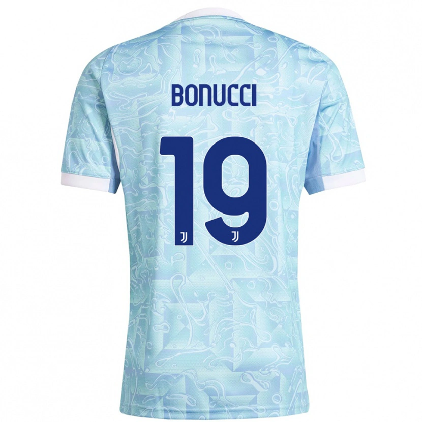 Danxen Barn Leonardo Bonucci #19 Lyseblå Gul Bortetrøye Drakt Trøye 2025/26 Skjorter T-Skjorte