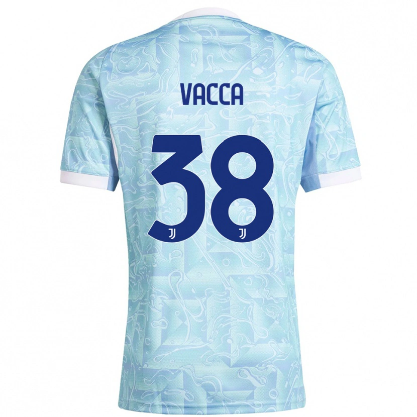 Danxen Barn Alessio Vacca #38 Lyseblå Gul Bortetrøye Drakt Trøye 2025/26 Skjorter T-Skjorte