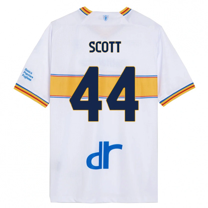 Danxen Barn Elijah Scott #44 Hvit Gul Bortetrøye Drakt Trøye 2025/26 Skjorter T-Skjorte