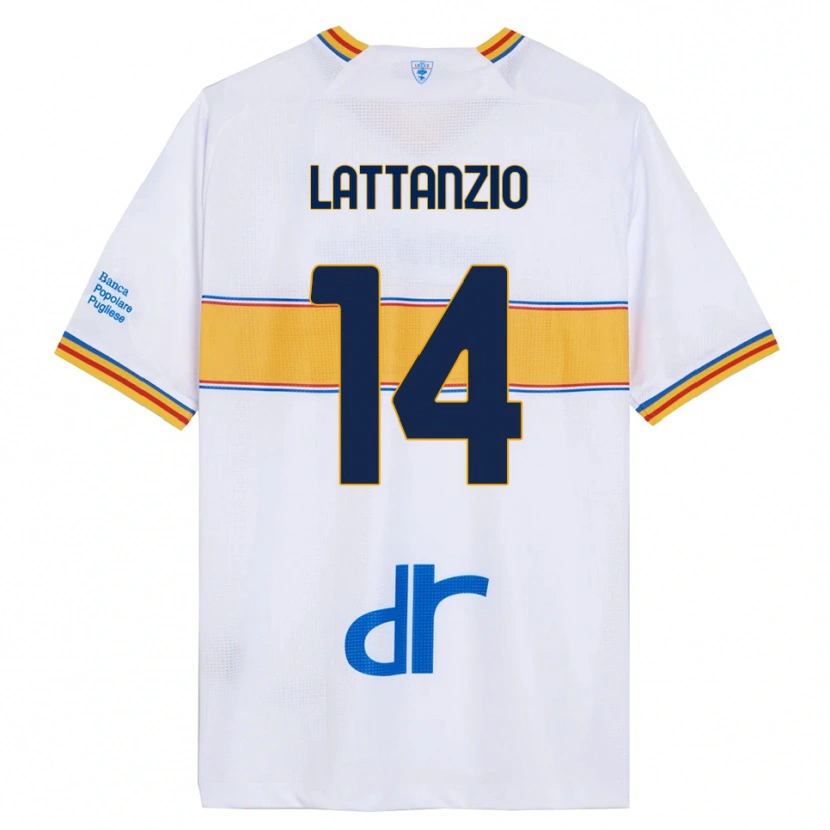 Danxen Barn Gianluca Lattanzio #14 Hvit Gul Bortetrøye Drakt Trøye 2025/26 Skjorter T-Skjorte