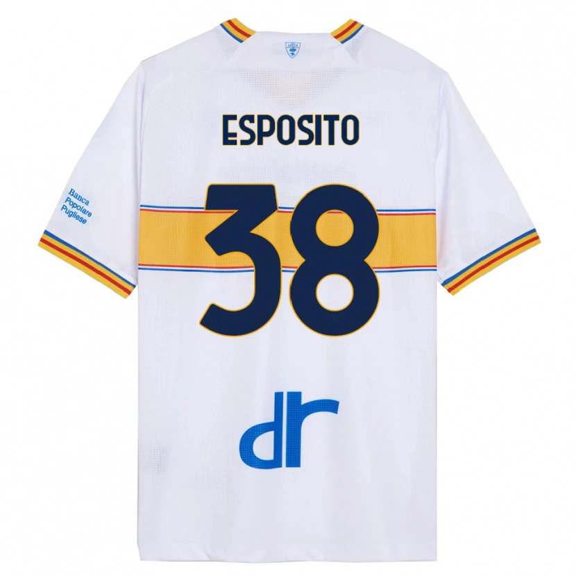 Danxen Barn Pasquale Esposito #38 Hvit Gul Bortetrøye Drakt Trøye 2025/26 Skjorter T-Skjorte