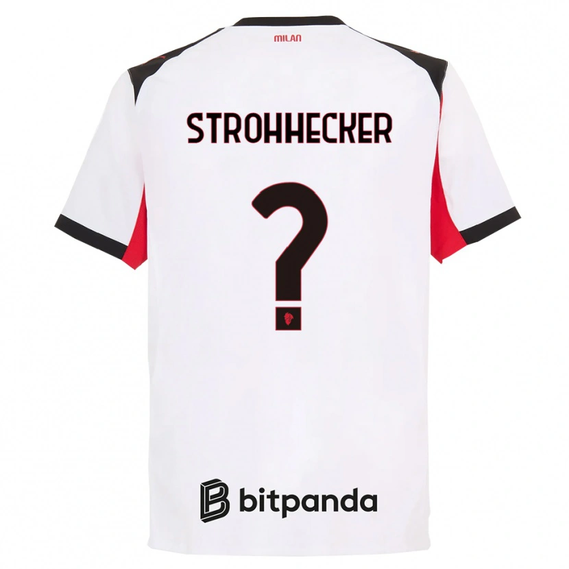 Danxen Barn Riccardo Strohhecker #0 Hvit Svart Bortetrøye Drakt Trøye 2025/26 Skjorter T-Skjorte
