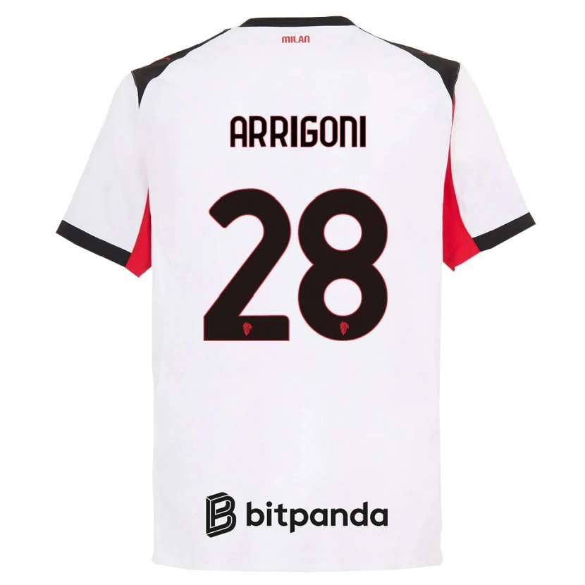 Danxen Barn Giorgia Arrigoni #28 Hvit Svart Bortetrøye Drakt Trøye 2025/26 Skjorter T-Skjorte