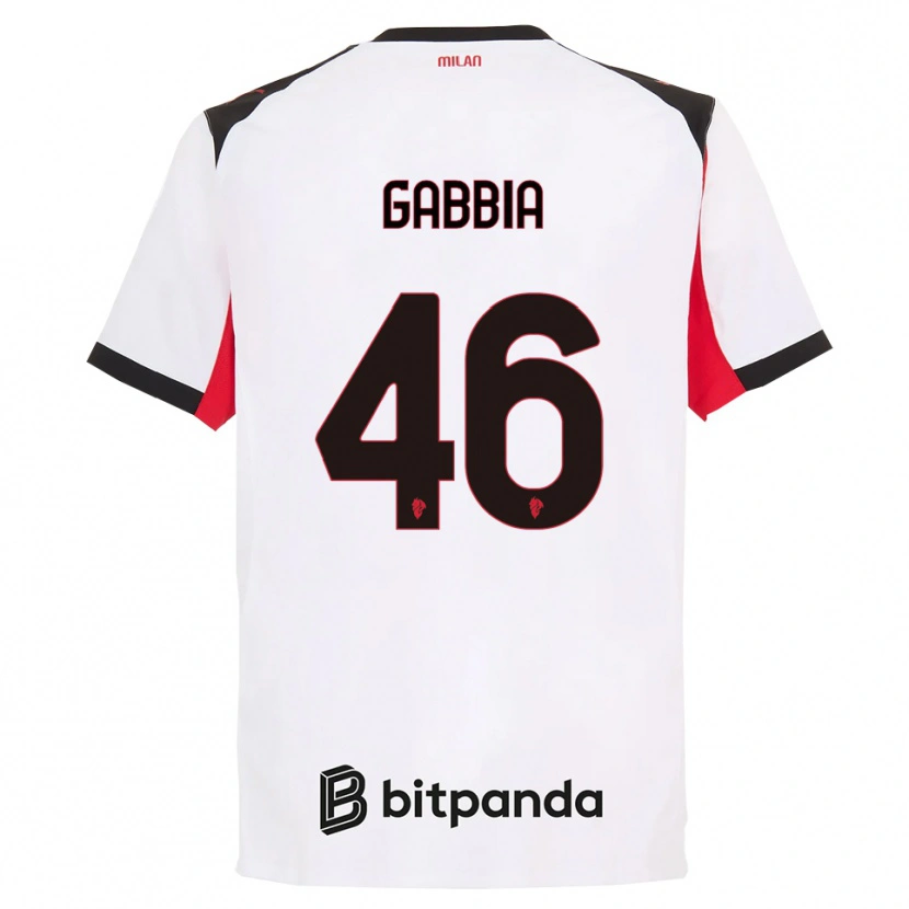 Danxen Barn Matteo Gabbia #46 Hvit Svart Bortetrøye Drakt Trøye 2025/26 Skjorter T-Skjorte