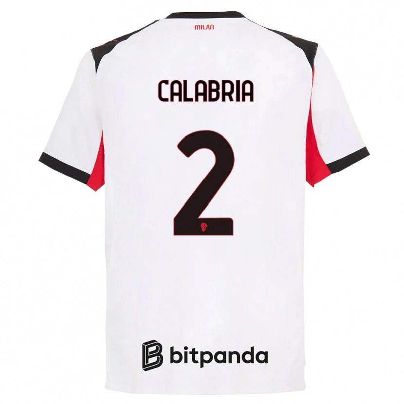 Danxen Barn Davide Calabria #2 Hvit Svart Bortetrøye Drakt Trøye 2025/26 Skjorter T-Skjorte
