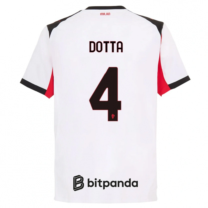 Danxen Barn Cristiano Dotta #4 Hvit Svart Bortetrøye Drakt Trøye 2025/26 Skjorter T-Skjorte