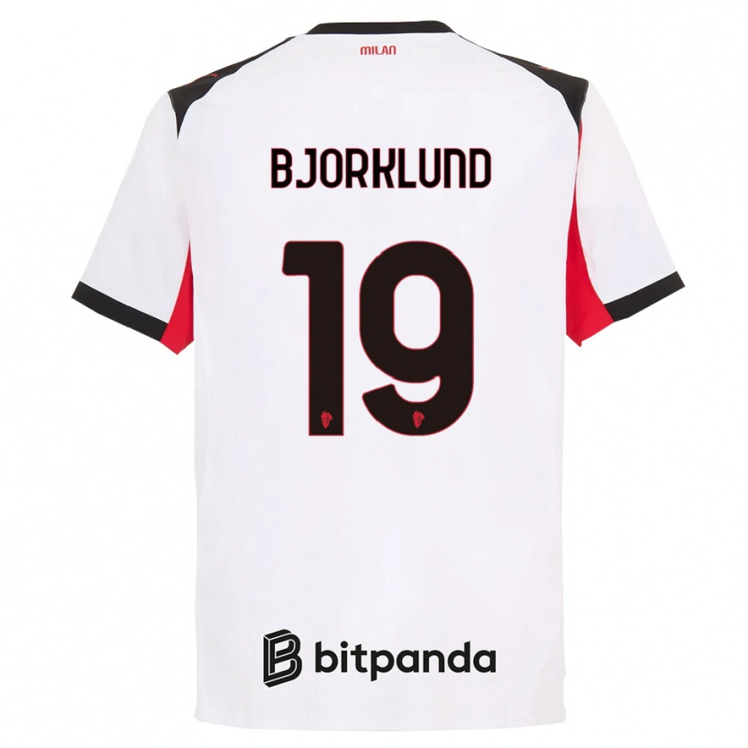 Danxen Barn Lukas Bjorklund #19 Hvit Svart Bortetrøye Drakt Trøye 2025/26 Skjorter T-Skjorte