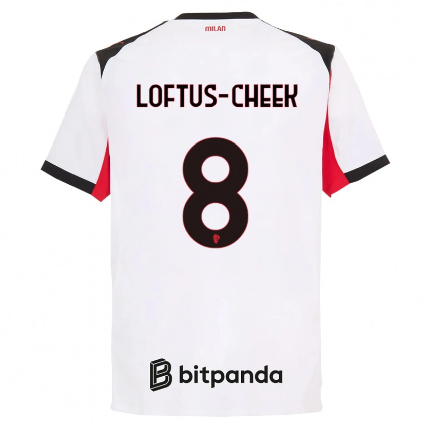 Danxen Barn Ruben Loftus-Cheek #8 Hvit Svart Bortetrøye Drakt Trøye 2025/26 Skjorter T-Skjorte