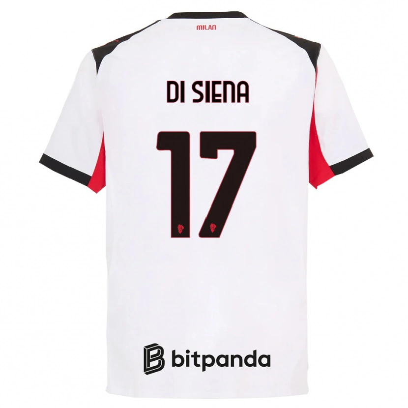 Danxen Barn Andrea Di Siena #17 Hvit Svart Bortetrøye Drakt Trøye 2025/26 Skjorter T-Skjorte