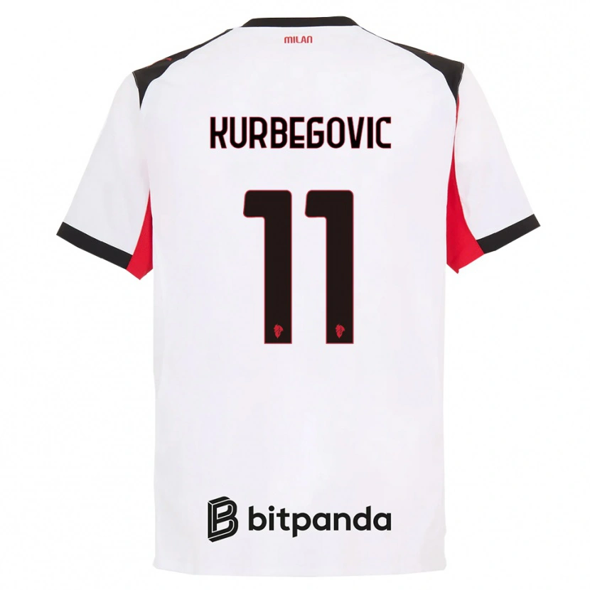 Danxen Barn Dino Kurbegovic #11 Hvit Svart Bortetrøye Drakt Trøye 2025/26 Skjorter T-Skjorte