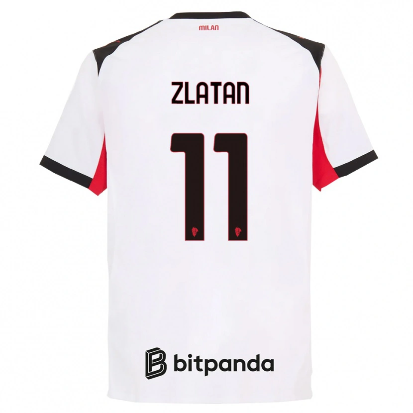 Danxen Barn Zlatan Ibrahimovic #11 Hvit Svart Bortetrøye Drakt Trøye 2025/26 Skjorter T-Skjorte
