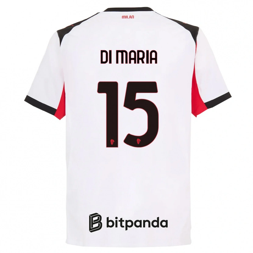 Danxen Barn Alessandro Di Maria #15 Hvit Svart Bortetrøye Drakt Trøye 2025/26 Skjorter T-Skjorte