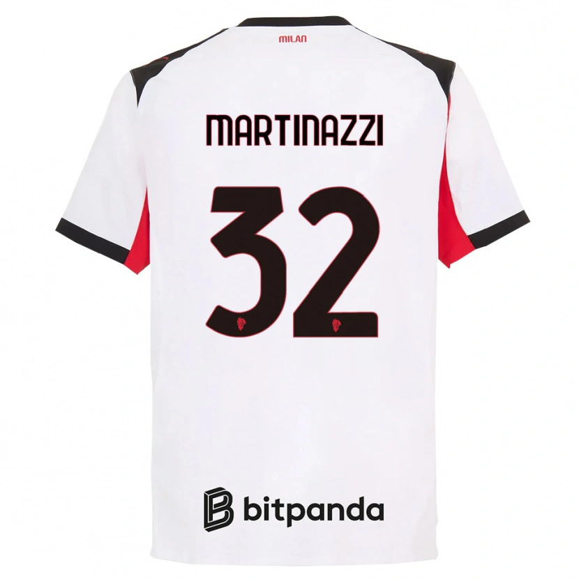 Danxen Barn Luca Martinazzi #32 Hvit Svart Bortetrøye Drakt Trøye 2025/26 Skjorter T-Skjorte