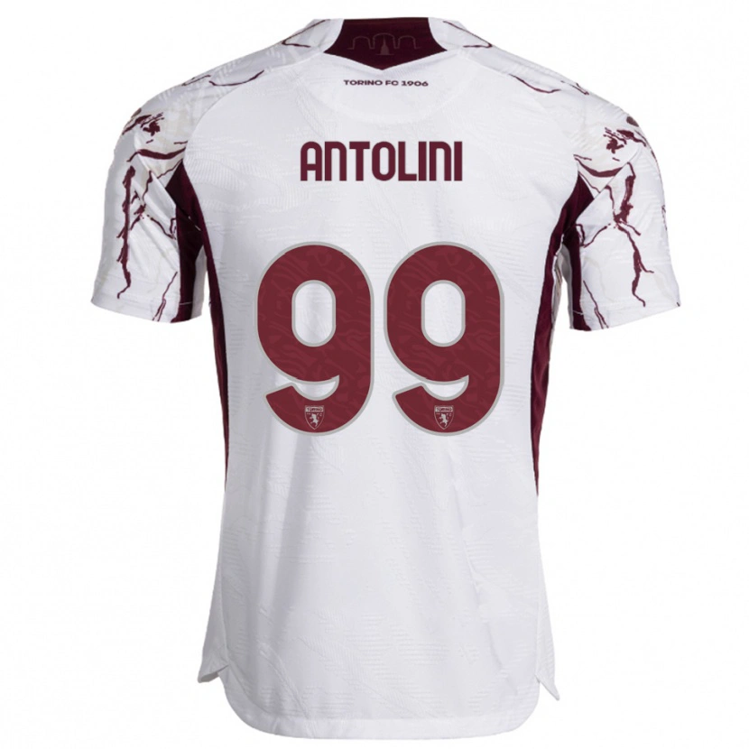 Danxen Barn Jacopo Antolini #99 Hvit Burgunder Bortetrøye Drakt Trøye 2025/26 Skjorter T-Skjorte