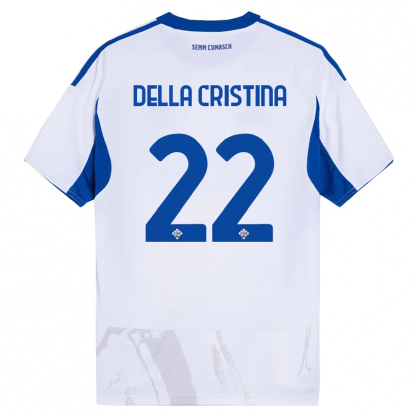 Danxen Barn Stefano Della Cristina #22 Hvit Blå Bortetrøye Drakt Trøye 2025/26 Skjorter T-Skjorte