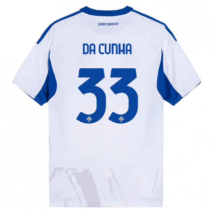 Danxen Barn Lucas Da Cunha #33 Hvit Blå Bortetrøye Drakt Trøye 2025/26 Skjorter T-Skjorte