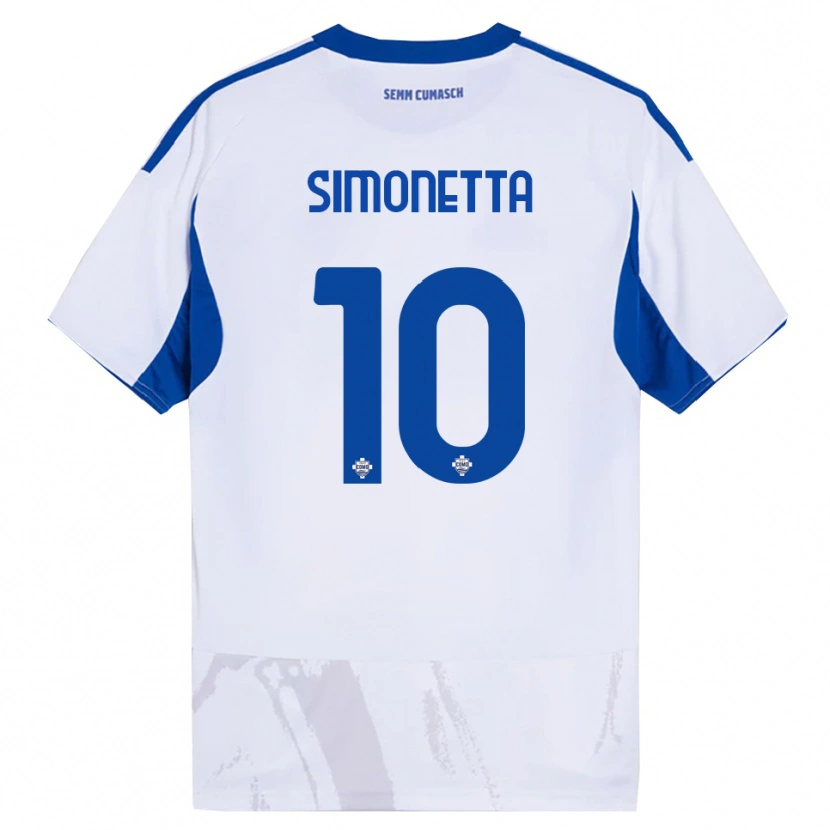 Danxen Barn Jacopo Simonetta #10 Hvit Blå Bortetrøye Drakt Trøye 2025/26 Skjorter T-Skjorte