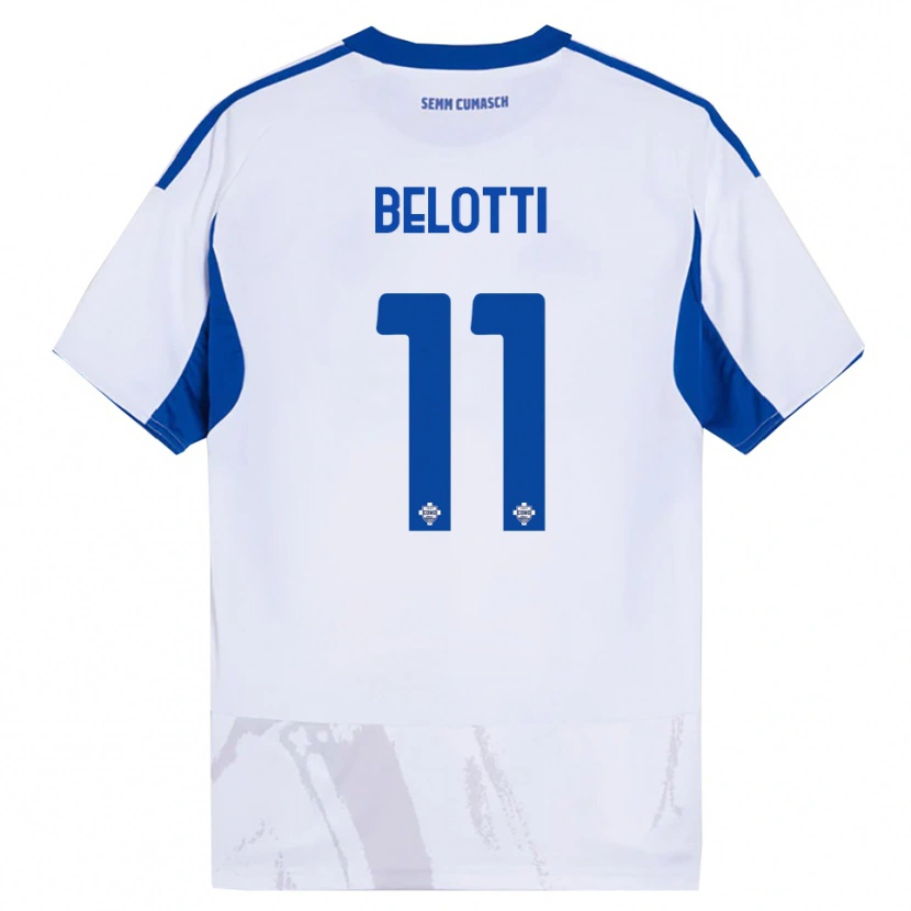 Danxen Barn Andrea Belotti #11 Hvit Blå Bortetrøye Drakt Trøye 2025/26 Skjorter T-Skjorte