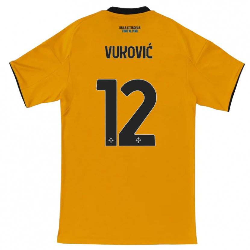 Danxen Barn Ante Vukovic #12 Oransje Blå Bortetrøye Drakt Trøye 2025/26 Skjorter T-Skjorte