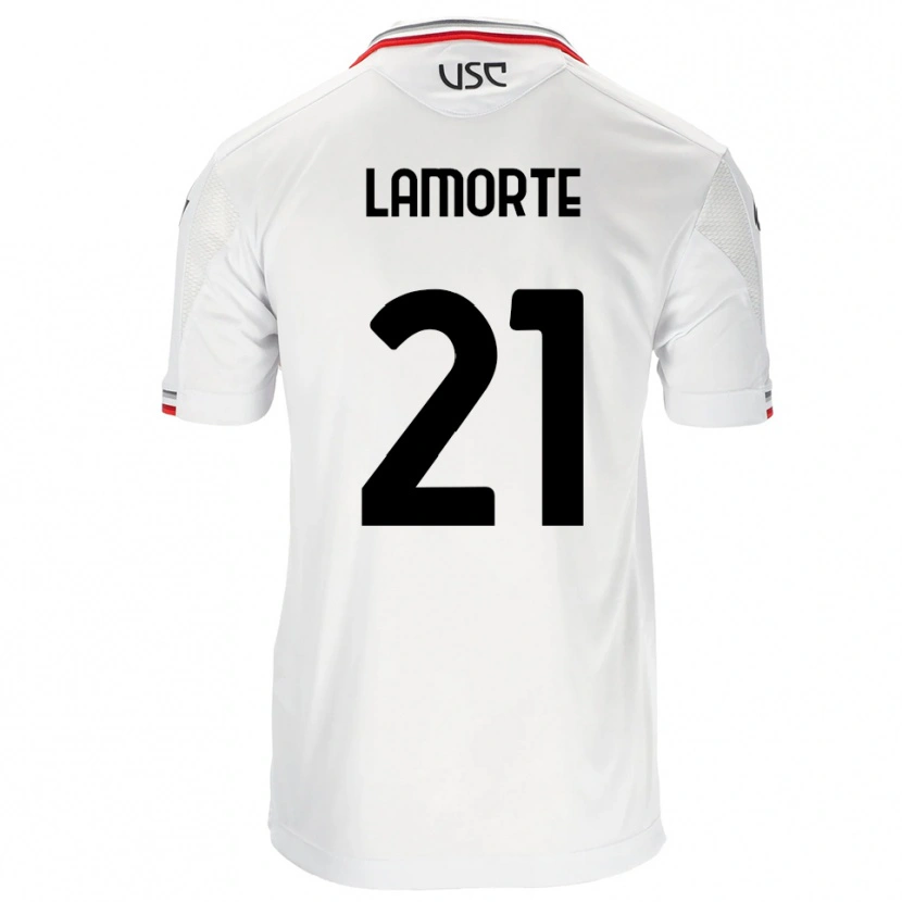 Danxen Barn Alessandro Lamorte #21 Hvit Rød Bortetrøye Drakt Trøye 2025/26 Skjorter T-Skjorte