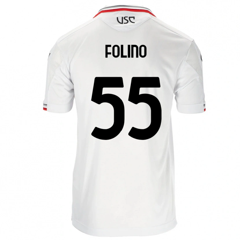 Danxen Barn Francesco Folino #55 Hvit Rød Bortetrøye Drakt Trøye 2025/26 Skjorter T-Skjorte