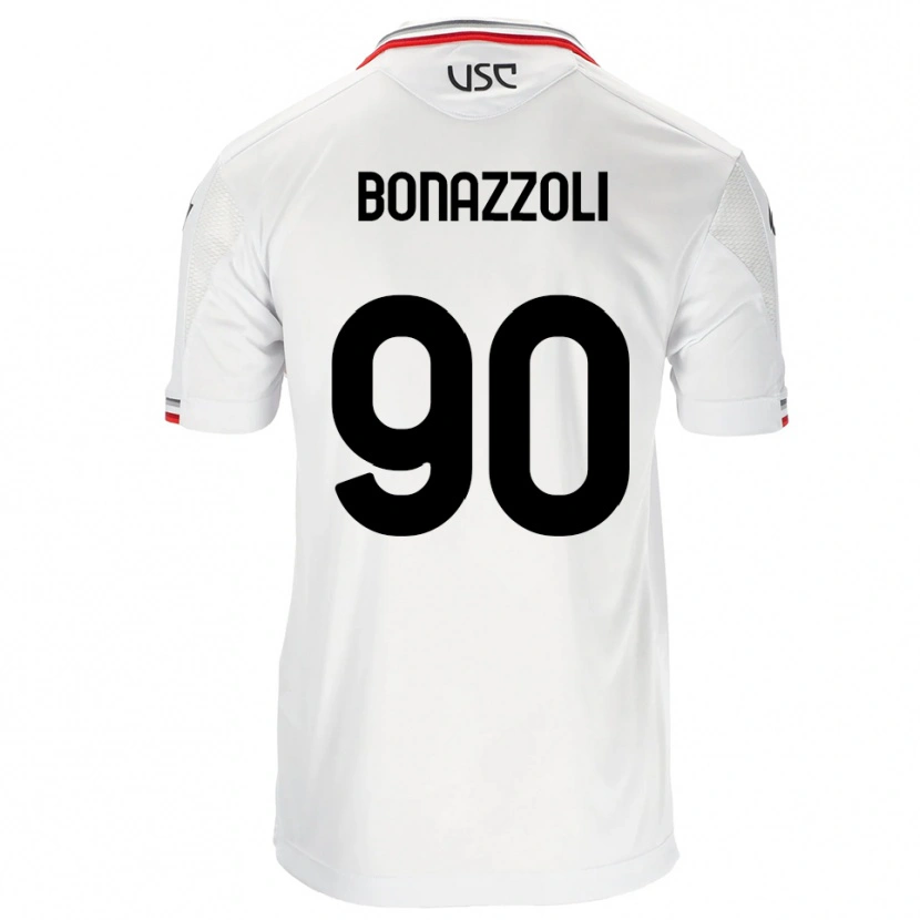 Danxen Barn Federico Bonazzoli #90 Hvit Rød Bortetrøye Drakt Trøye 2025/26 Skjorter T-Skjorte