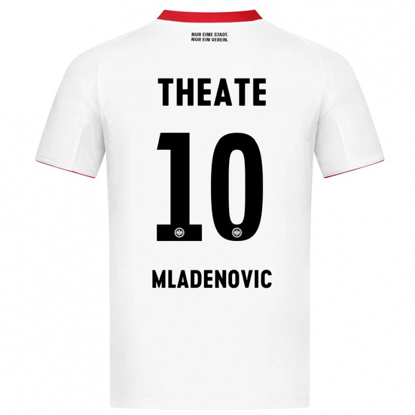 Danxen Barn Marko Mladenovic #10 Hvit Rød Bortetrøye Drakt Trøye 2025/26 Skjorter T-Skjorte
