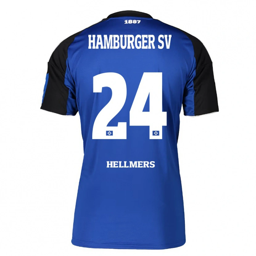 Danxen Barn Maximilian Hellmers #24 Blå Svart Bortetrøye Drakt Trøye 2025/26 Skjorter T-Skjorte