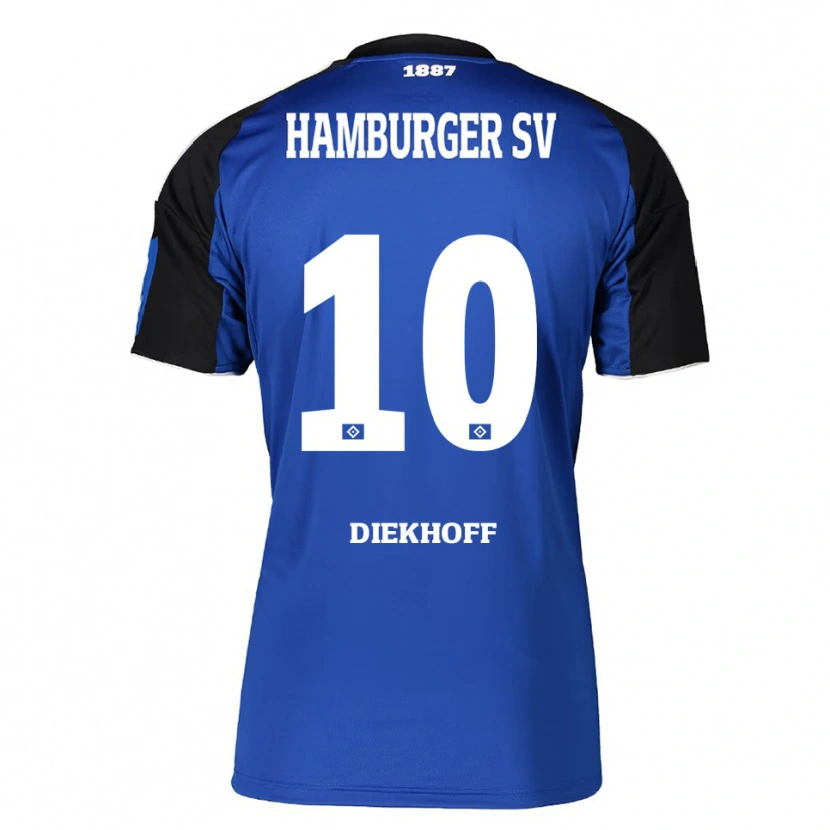 Danxen Barn Hannah Diekhoff #10 Blå Svart Bortetrøye Drakt Trøye 2025/26 Skjorter T-Skjorte