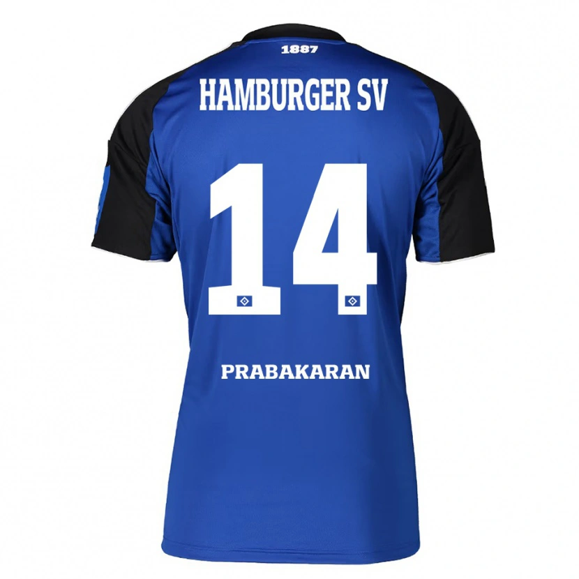 Danxen Barn Nilavan Prabakaran #14 Blå Svart Bortetrøye Drakt Trøye 2025/26 Skjorter T-Skjorte