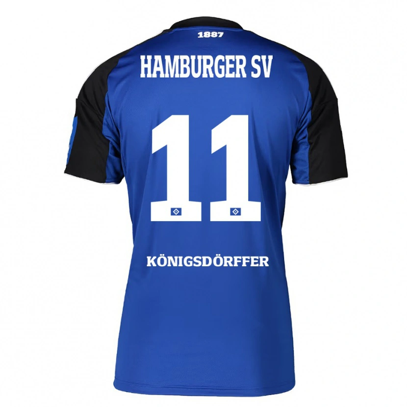 Danxen Barn Ransford Königsdörffer #11 Blå Svart Bortetrøye Drakt Trøye 2025/26 Skjorter T-Skjorte