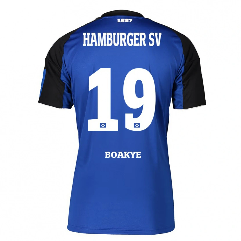 Danxen Barn Jeremiah Boakye #19 Blå Svart Bortetrøye Drakt Trøye 2025/26 Skjorter T-Skjorte