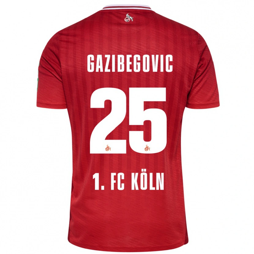 Danxen Barn Jusuf Gazibegovic #25 Rød Hvit Bortetrøye Drakt Trøye 2025/26 Skjorter T-Skjorte