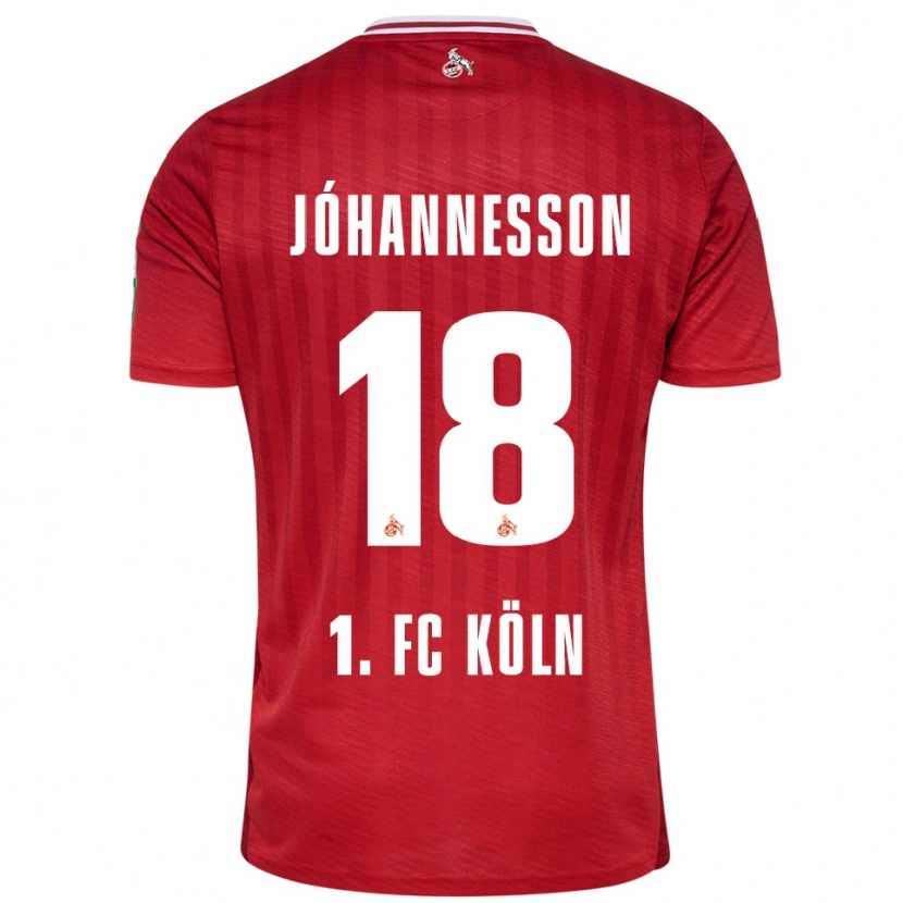 Danxen Barn Ísak Jóhannesson #18 Rød Hvit Bortetrøye Drakt Trøye 2025/26 Skjorter T-Skjorte