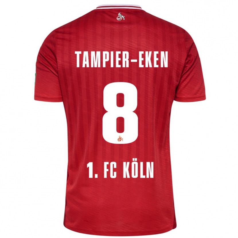 Danxen Barn Pierre Tampier-Eken #8 Rød Hvit Bortetrøye Drakt Trøye 2025/26 Skjorter T-Skjorte