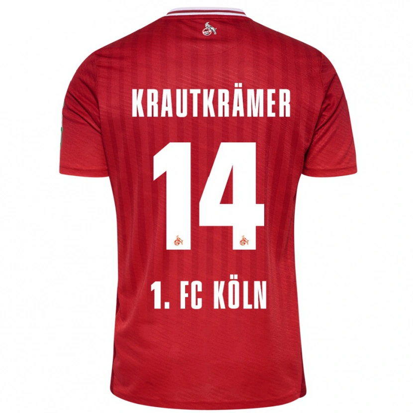 Danxen Barn Jakob Krautkrämer #14 Rød Hvit Bortetrøye Drakt Trøye 2025/26 Skjorter T-Skjorte