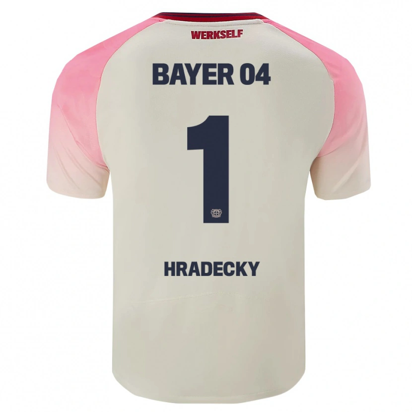 Danxen Barn Lukas Hradecky #1 Rosa Off-White Bortetrøye Drakt Trøye 2025/26 Skjorter T-Skjorte