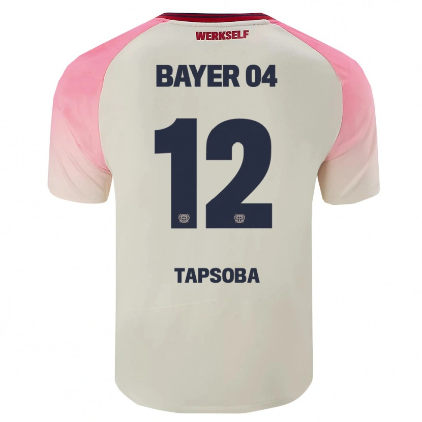 Danxen Barn Edmond Tapsoba #12 Rosa Off-White Bortetrøye Drakt Trøye 2025/26 Skjorter T-Skjorte