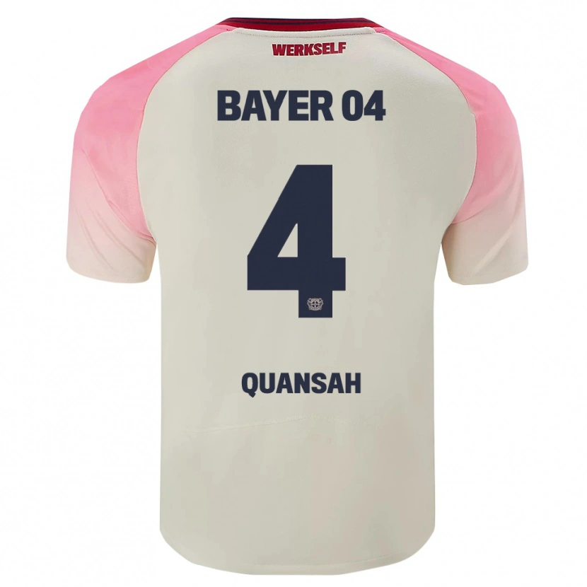 Danxen Barn Jarell Quansah #4 Rosa Off-White Bortetrøye Drakt Trøye 2025/26 Skjorter T-Skjorte