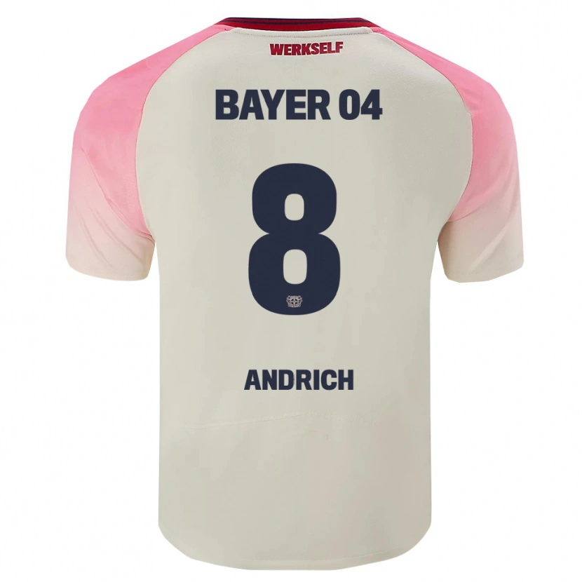 Danxen Barn Robert Andrich #8 Rosa Off-White Bortetrøye Drakt Trøye 2025/26 Skjorter T-Skjorte