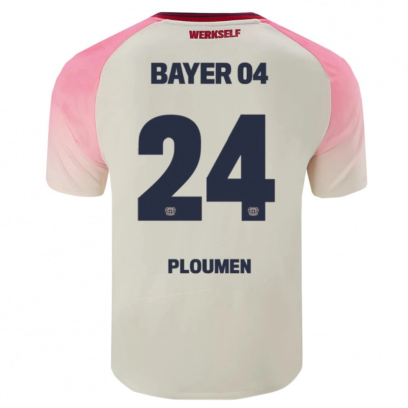 Danxen Barn Gilles Ploumen #24 Rosa Off-White Bortetrøye Drakt Trøye 2025/26 Skjorter T-Skjorte
